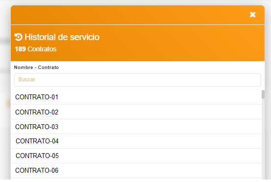 Menu Financeiro - Histórico de Serviço