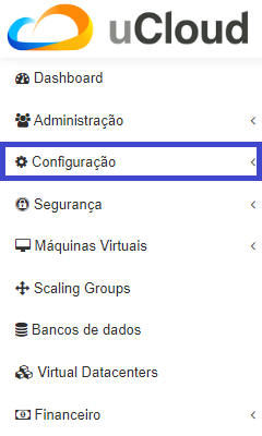 menu configuração