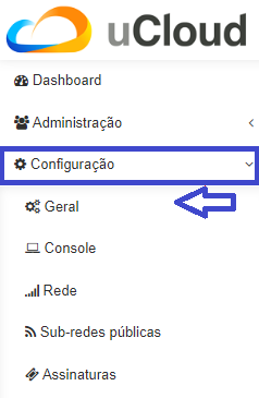 submenu configuração