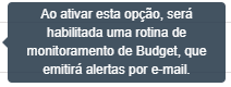 Budget alerta