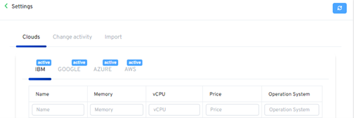 configuracoes de clouds