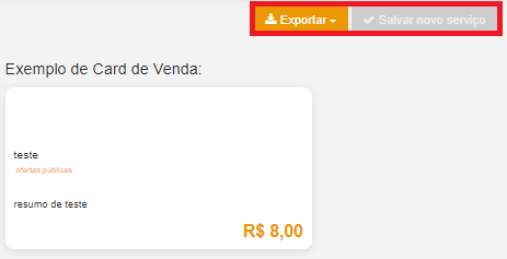 botoes serviço