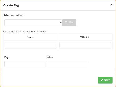 billing dimension modal tag