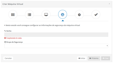 Wizard para criar Maquina Virtual
