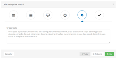 Wizard para criar Maquina Virtual